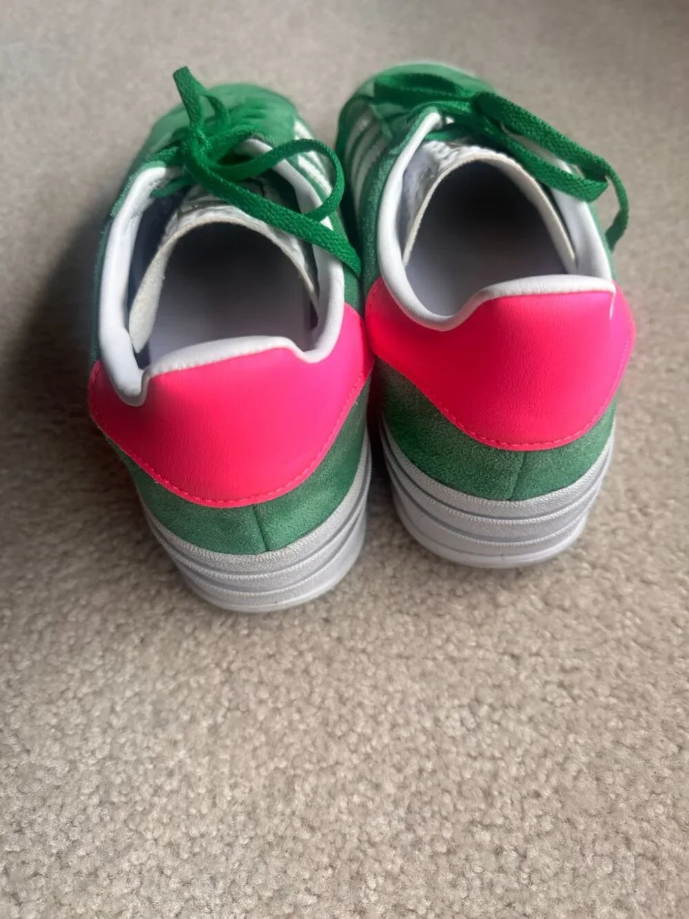 Adidas Gazelle Bold green & pink size 9.5!